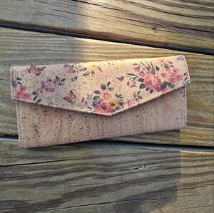 Cork Floral Envelope Style Wallet